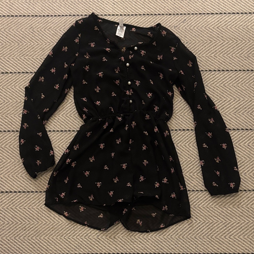Floral Black Girls Romper